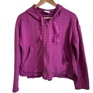 Columbia Purple Textured Zip Up Hoodie Jacket Athletic Casual Sportswear‎ Medium